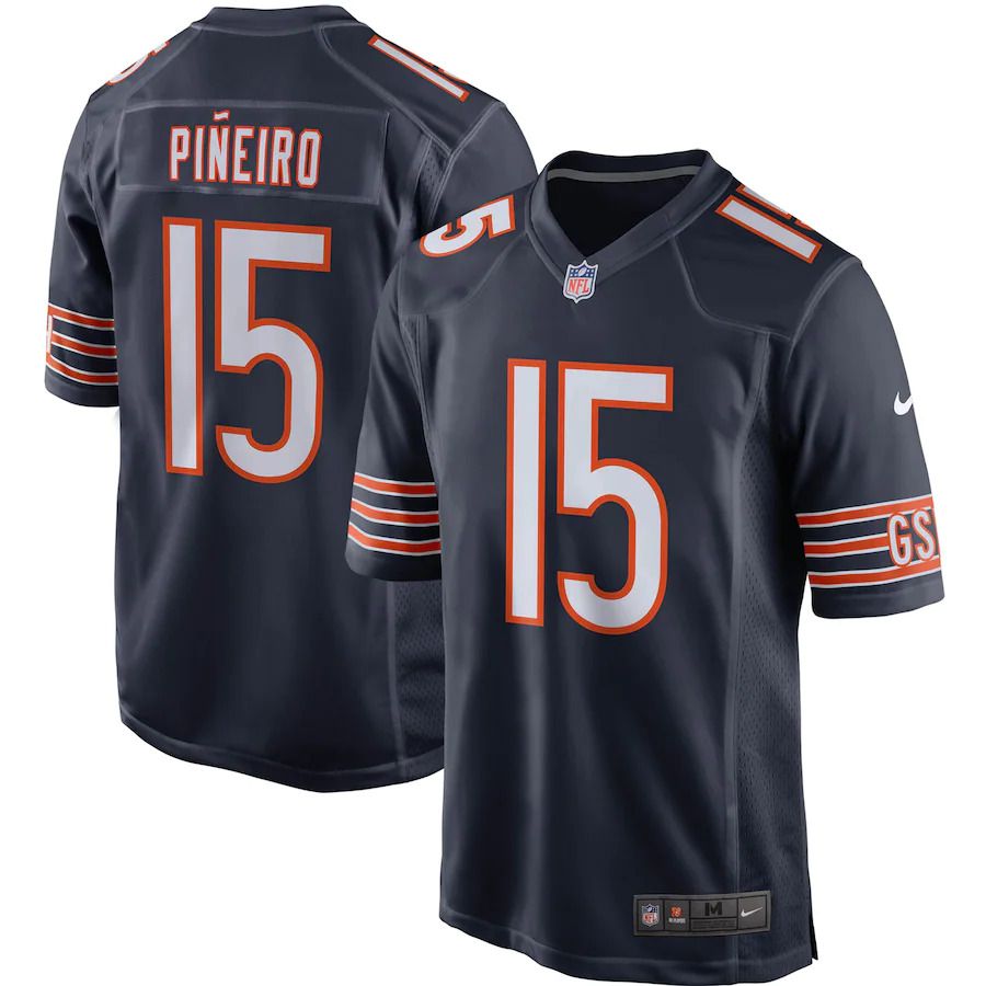 Men Chicago Bears #15 Eddy Pineiro Nike Navy Game Player NFL Jersey